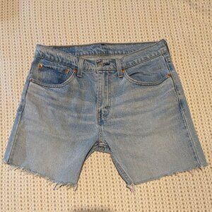 Levi's 512 men's 31x30 light blue slim taper skinny denim cutoff jean shorts